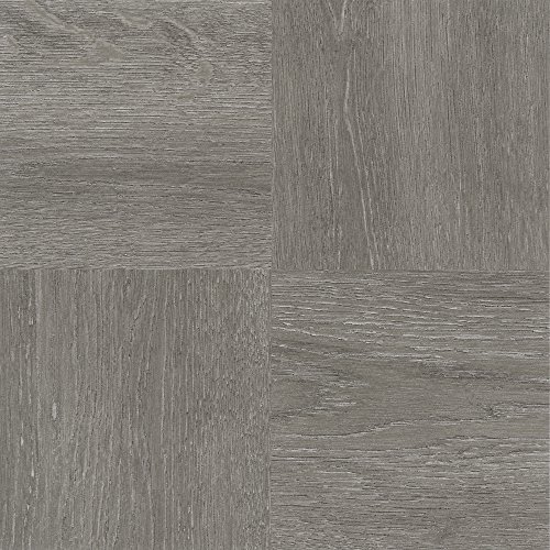 Nexus Self Adhesive 12-Inch Vinyl Floor Tiles, 20 Tiles - 12' x 12', Charcoal Grey Wood Pattern - Peel & Stick, DIY Flooring for Kitchen, Dining Room, Bedrooms & Bathrooms by Achim Home Decor