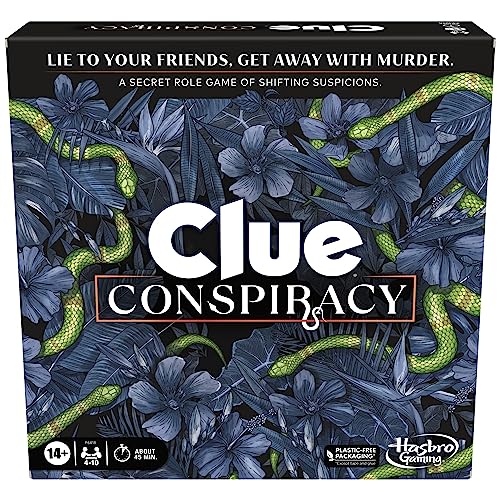 Clue Conspiracy Board Game for Adults and Teens, Great Halloween Party Game, Secret Role Strategy Games, Ages 14+, 4-10 Players, 45 Minutes, Mystery & Party Games