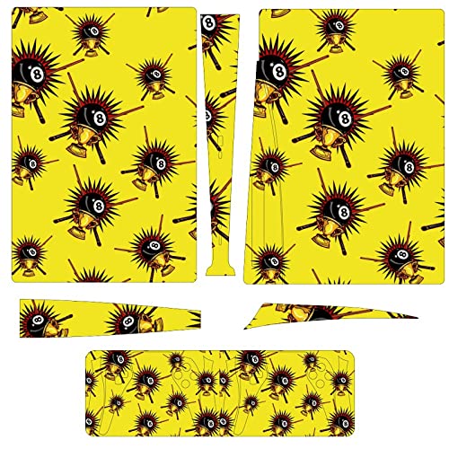 Billiard Ball Slim Skin Protective Cover Sticker for P-S-5 Disc Edition Console and Wireless Controller