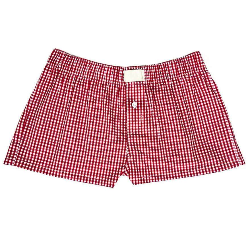 Women's Y2k Pajamas Shorts Cute Plaid Pj Short Pants Flannel Lounge Sleep Shorts Bottoms Elastic Waist Baggy Boxers