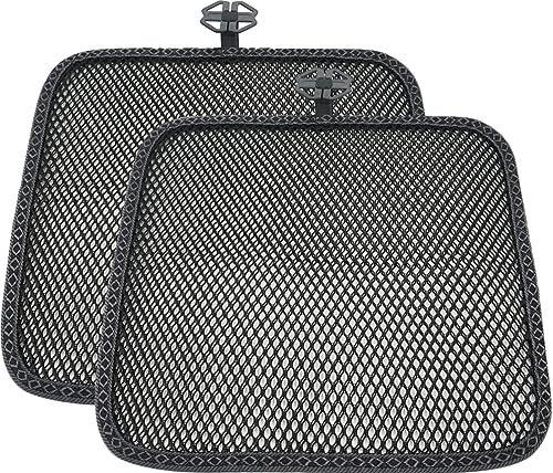 carrotez 2 Pack Double Breathable 3D Air Mesh Cool Seat Cushion Pad for Cars Seats, Home Office Chairs, Wheelchairs, 17.75' x 17.75' - Black
