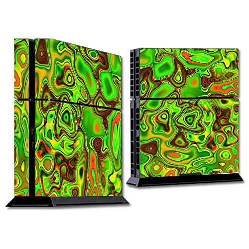 IT'S A SKIN Wrap Compatible with PS4 (R) Sony (R) Playstation (R) Console - Decals Vinyl Stickers Overlay - Green Glass Trippy Psychedelic