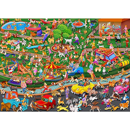 1000 Piece Puzzles for Adults - Dog Party - Jigsaw Puzzles for Adults and Kids 1000 Piece Educational Games Colorful Puzzles for Home Decoration(27.6'x 19.7')