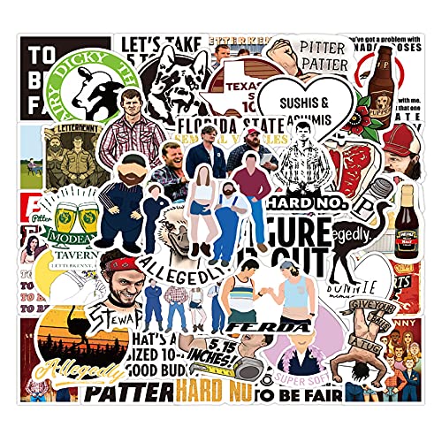 50pcs Letterkenny Stickers,Funny TV Show Vinyl Stickers Waterproof Trendy for Laptop Hydro Flask Water Bottle Helmet Skateboard Luggage