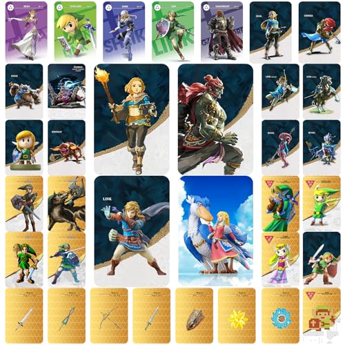 35 Pcs NFC Mini Cards Compatible with Tears of The Kingdom and Breath of The Wild-with Iron Box