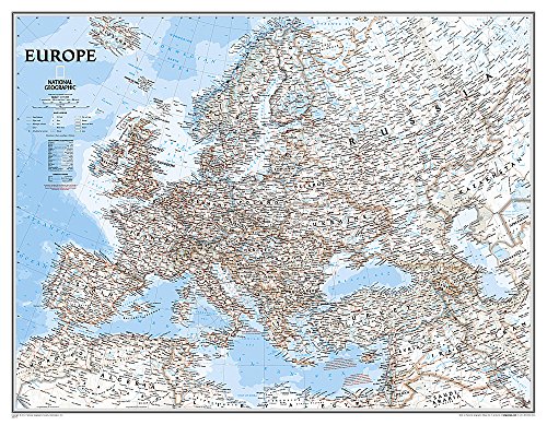National Geographic: Europe Classic Enlarged Wall Map (46 x 35.75 inches) (National Geographic Reference Map)