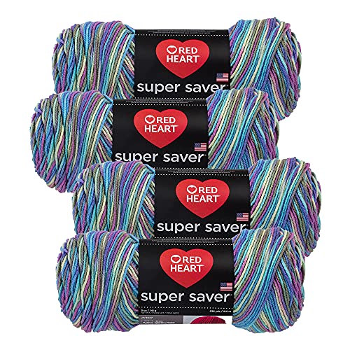 Red Heart Super Saver Yarn (4-Pack of 5oz Skeins) (Monet)