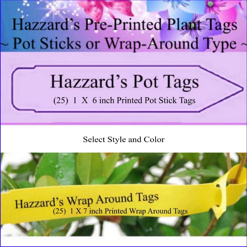 Printed Plant Tags for - Celery Redventure ( Pk of 25 ), Pot Sticks,Yellow