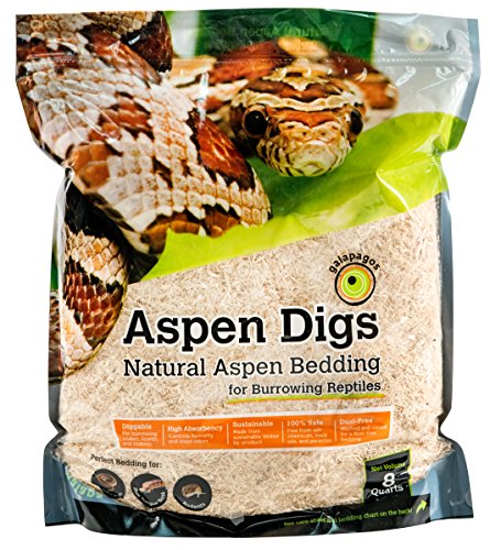 Galápagos (05064) Aspen Digs Shavings Bedding, 8-Quart, Natural