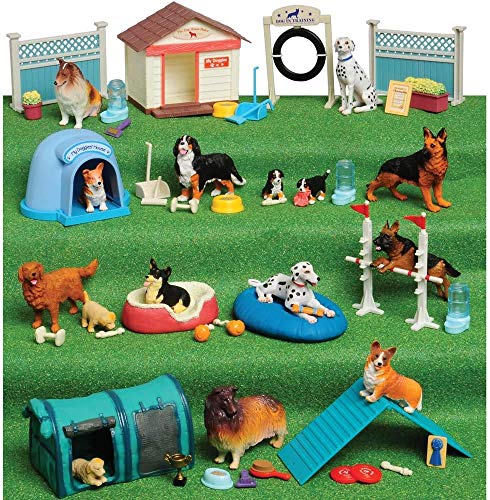 CP Toys Dog Figurines Academy Toddler Playset, Realistically-Detailed Toy Dog Figures, Hand Painted Animal Toys, Birthday Gift for Girls and Boys, 51-Piece, Ages 3 Years & Older