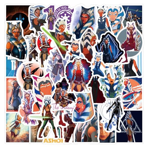 55Pcs Ahsoka Stickers for Kids,Movie Decal Childrens Decorative Sticker for Teens Adults Waterproof Game Stickers for Water Bottle Laptop (Ahsoka)