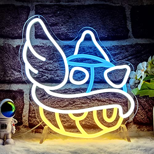 Blue Shell Neon Sign Gaming Neon Sign from Game Room Decor Dimmable Blue Shell Neon Game Decor Lights up Sign for Kids Man Cave Wall Gamer Gifts for Boys Kids