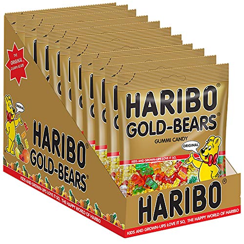 Haribo 30220 Gold-Bears Gummi Candy, Original Assortment, 5oz Bag, 12/Carton