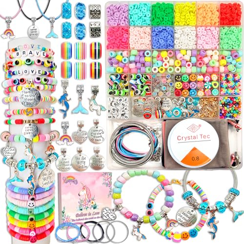 leitait Toys Bracelet Making Kit -3100pcs Beads for Charm Jewelry Making Kit Supplies DIY Arts Halloween and Christmas Party Favors Crafts for Kids Girl Toys Age 6-7,8-12 Teens Girl Gifts