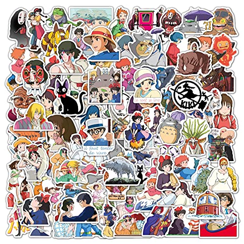 100 PCS Cute Anime Stickers, Kawaii Studio Stickers Waterproof Vinyl Stickers for Laptop Guitar Water Bottle Luggage Bike Fashion Decals for Kids Teen Girls Adults