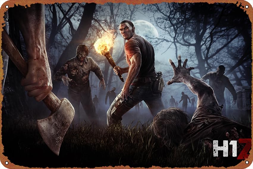 Video Game Z1 Battle Royale H1Z1 Vintage tin poster, suitable for bars, cafes, offices, restaurants, family gardens, shops, clubs, logo gifts 12 X 8 inches