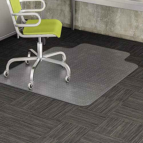 Deflect-O DuraMat Chair Mat For Low-Pile Carpet, Wide Lip, 45'W x 53'D, Clear