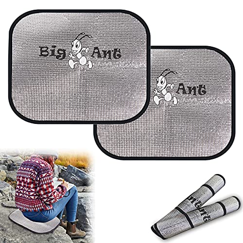 Big Ant 2 Pieces Outdoor Seat Pad Foldable Portable Thermal Seat Cushion Seat Pad Insulated Sitting Pads Thermal Seat Pad Hiking Seat Pad for Outdoor Camping Park Picnic Hiking Stadium