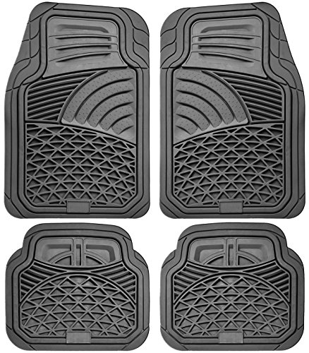 Floor Mats for Cars Trucks SUVs (4 Piece Set) All Weather Heavy Duty Rubber Car Accessories Best for Auto Truck SUV Van Waterproof Interior Automobiles Liners Covers - Gray Semi Custom Tactical Mat