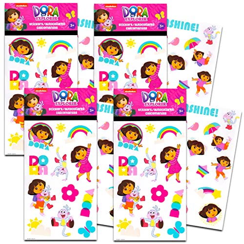 Dora The Explorer Stickers 4 Pack ~ 100 Dora Stickers for Dora Party Supplies Party Favors Decorations Birthdays and More (Dora Stickers for Kids)