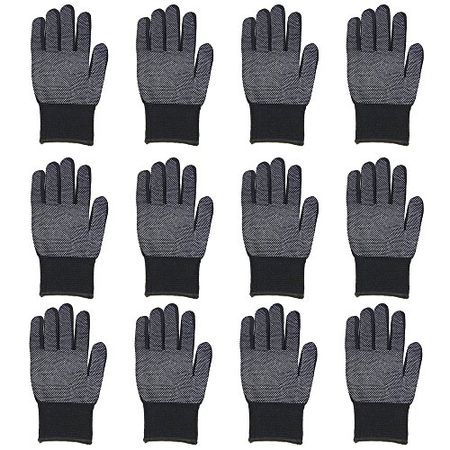 Gelante 12 Pairs Unisex Magic Stretch Gripper Work Gloves, Great for Gardening Moving Warehouse Packaging