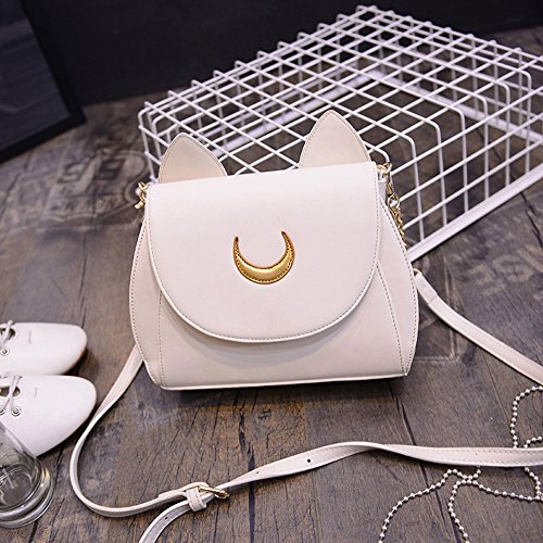 Cosplay Sailor Moon 20th Tsukino Usagi PU Leather Women Handbag Shoulder Bag (One Size, White) PIKTIME