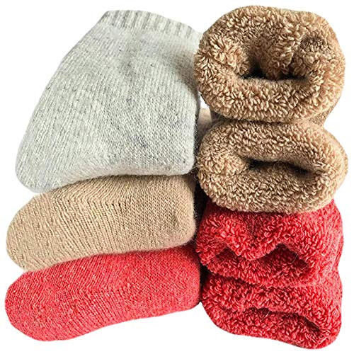 Womens Super Thick Wool Socks - Soft Warm Comfort Casual Crew Winter Socks (Pack of 3-5), Multicolor