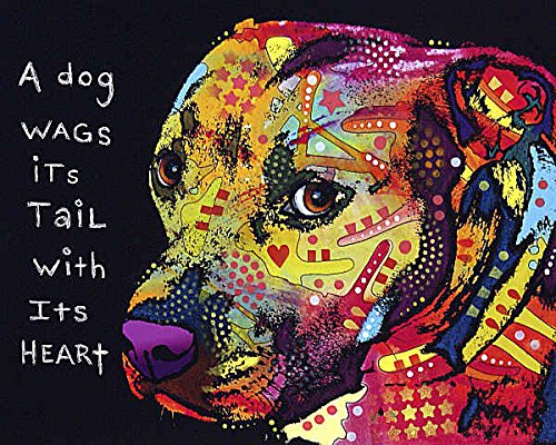 Gratitude Pitbull Dean Russo Animal Dog Contemporary Poster 11x14
