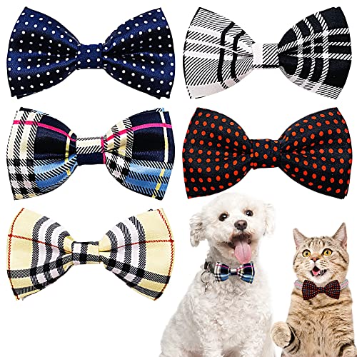 PET SHOW Pet Small Dogs Collar Embellishment Attachment Bow ties Puppies Cats Collar Charms Accessories Slides Bowties For Birthday Wedding Parties Assorted A Style Assorted B Styles Pack of 5