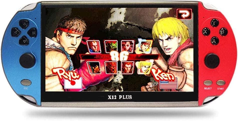 X12 Plus Retro Handheld Game Console,7 Inch Screen Handheld Portable Mp5, Nostalgic Arcade Game Console With Joystick, Dual Video And Electronic Games, Support Gbc/Gba/Nes/Md/Smc/Sfc Games 16Gb Memory