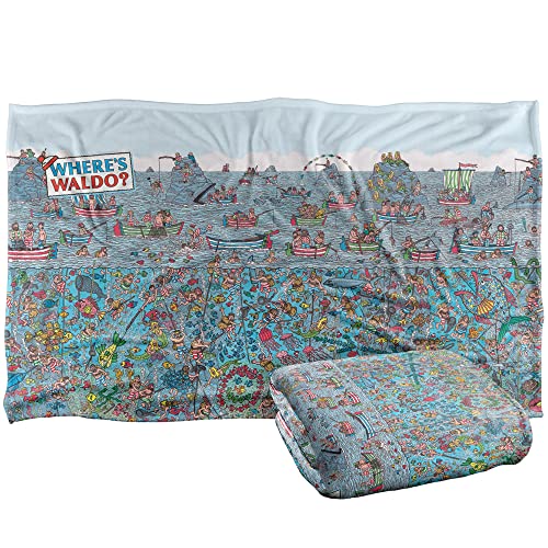 Trevco Wheres Waldo Sea Me Silky Touch Super Soft Throw Blanket 36' x 58'