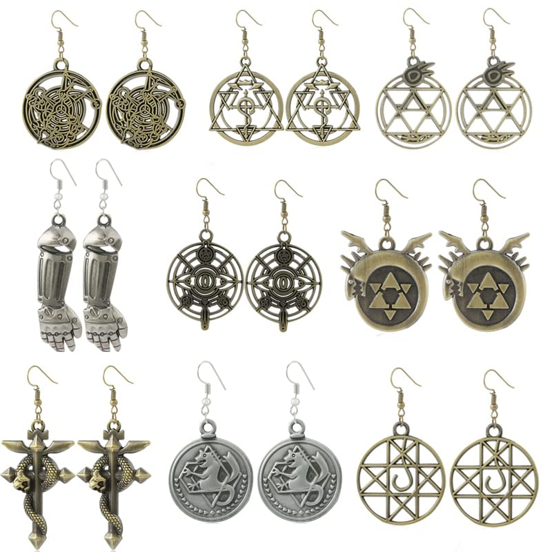 TASEKI Drop Earrings Homunculus Circle Earring Star Cross Snake Dangle Earrings For Women Gifts Cosplay Anime