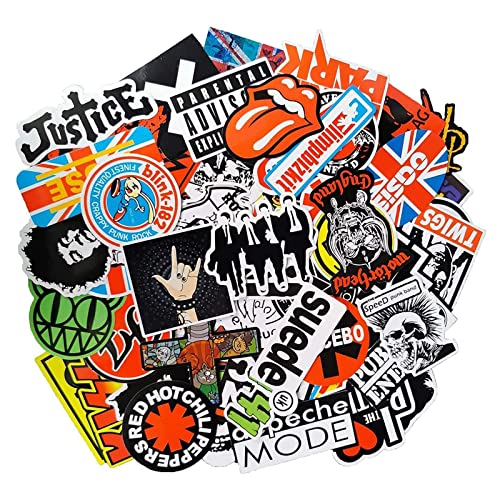 100Pcs Music Decals Stickers for Adults - Laptop Stickers for Water Bottles Metal Band Stickers Waterproof Vinyl Stickers for Guitar - Skateboard Stickers Heavy Metal Stickers Bass Guitar Stickers