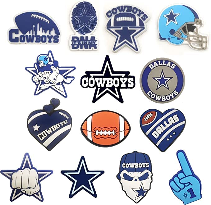 Roubeko 14PCS Baseball Shoe Charms Decoration, Non-repeating Skeleton Cow boy Clog Charms Accessories for Boy Girl Adult Men Women Party Favor