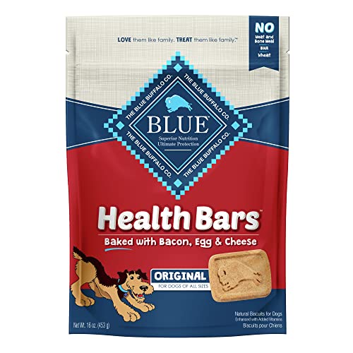 Blue Buffalo Health Bars Natural Crunchy Dog Treats Biscuits, Bacon, Egg & Cheese 16-oz Bag