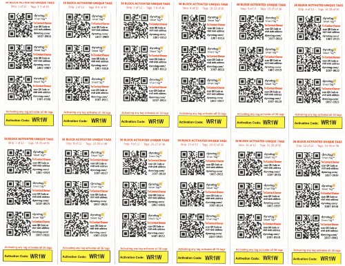 Dynotag Web Enabled Smart Tags with DynoIQ & Lifetime Service. 100+8 Ready to Use Unique Stickers for Asset Management