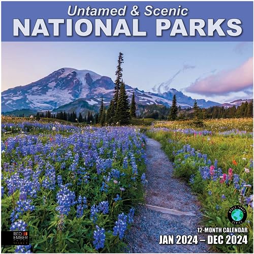Untamed & Scenic National Parks 2024 Hangable Monthly Wall Calendar by Red Ember Select Series | 12' x 24' Open | Thick & Sturdy Paper | Giftable | Beautiful Nature Travel | Explore Our Protected Lands