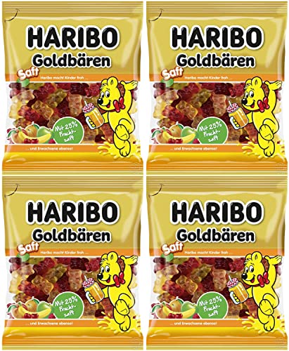 Haribo Saft (Juice) Goldbaeren Gummy Bear Candy 4-Pack (4 x 160g)