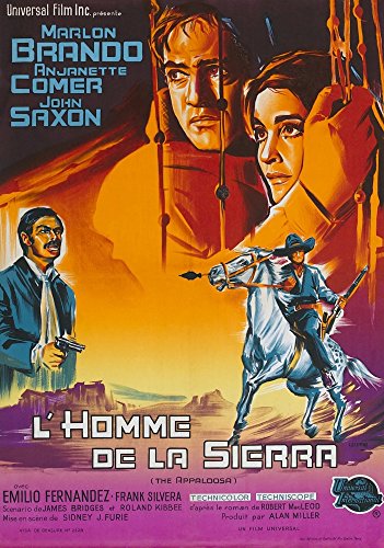 Appaloosa (Aka LHomme De La Sierra) French Poster From Left John Saxon Marlon Brando Anjanette Comer 1966 Movie Poster Masterprint (11 x 17)