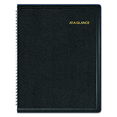 AT-A-GLANCE 70950V05 Triple View Weekly/Monthly Appointment Book, 8 1/4 x 10 7/8, Black, 2016