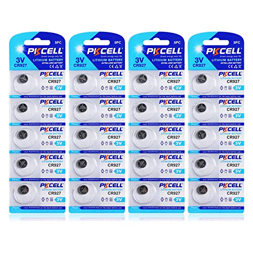 PKCELL CR927 Batteries 3V Lithium Battery Button Cell 20Pcs