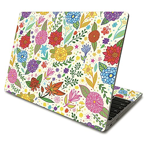 MightySkins Skin Compatible With Samsung Chromebook 4 (2021) 11.6' - Flower Garden | Protective, Durable, and Unique Vinyl Decal wrap cover | Easy To Apply, Remove, and Change Styles | Made in the USA