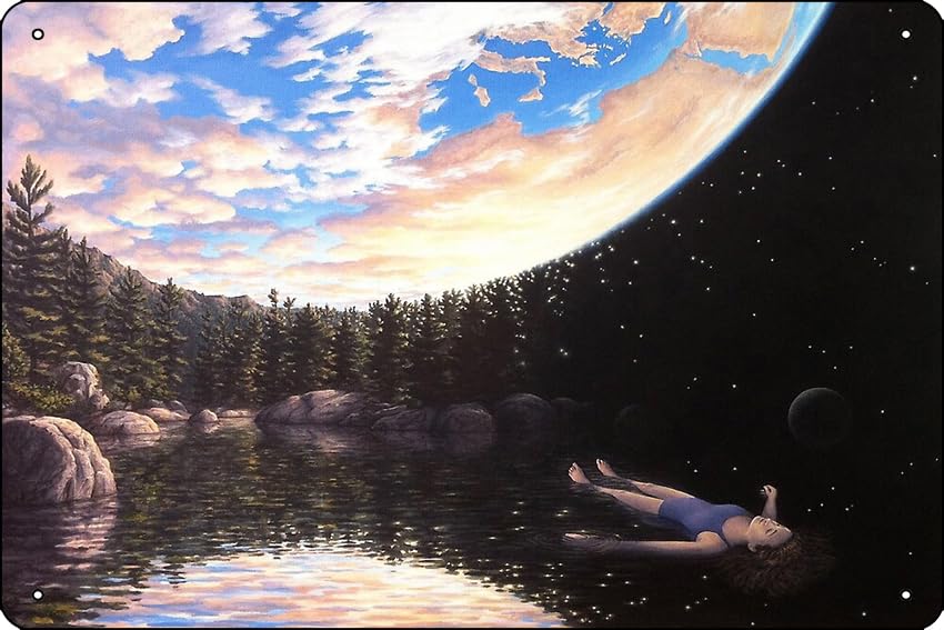 The Phenomenon of Floating Poster Metal Tin Sign Fun Home Art Wall Decor 8x12 Inch