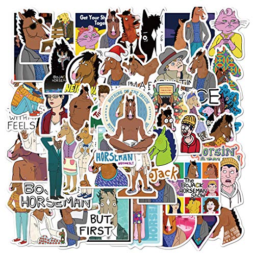 50Pcs BoJack Horseman Waterproof Stickers for Water Bottle Cup Laptop Bike Skateboard Luggage Box Vinyl Graffiti Patches BRJHSL