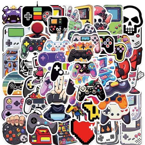 Aiwuding Game Stickers Pack, 50PCs, Aesthetic Gaming Stickers, Vinyl Decal Stickers for Hydro Flask, Laptop, Water Bottle, Stickers for Kids, Toddlers, Teens, Girls (Gaming)