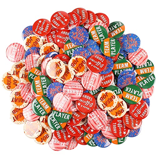 WILLBOND Reward Button Pins Recognition Button Round Pins Positive Appreciation Incentive Motivation Awards for Kids or Workers School Office Party Supplies(50 Pcs)