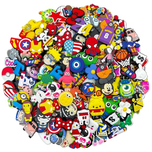 zyTENG Lot of 30,50,100 Cartoon Random Bulk Shoe Charms and pins - Cool and Cute - PVC - for Sandals and Shoe Decoration (30pcs)