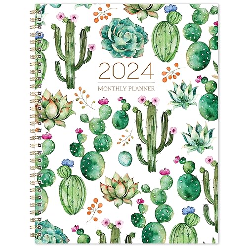 2024 Monthly Planner/Calendar - Monthly Planner 2024, 9' x 11', Jan 2024 - Dec 2024, 2024 Calendar 12 Month Planner with Monthly Tabs, Twin-Wire Binding, Inner Pocket, Perfect Organizer