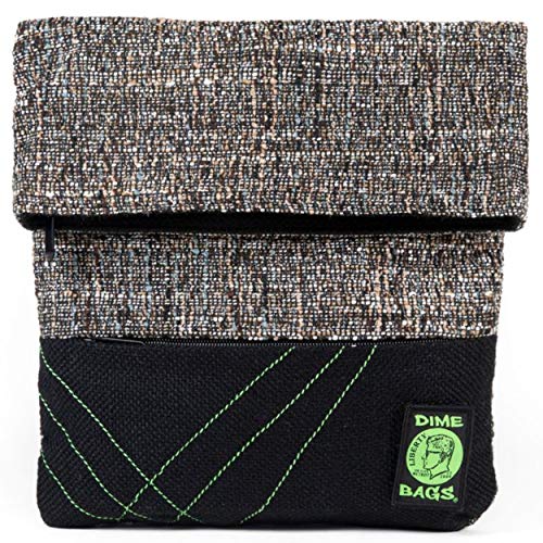 DIME BAGS Large Multi-Purpose Bag | Cross Body Hemp Purse with Adjustable Strap & Airtight Baggie Included (Large, Concrete)