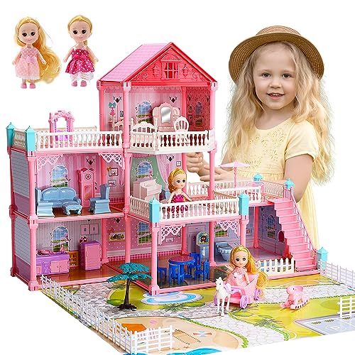 Doll House with Dolls, Dollhouse Dream Gift for Girls